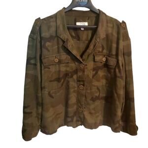 TIME and TRU Woman's button up camouflage lightweight jacket size XXL